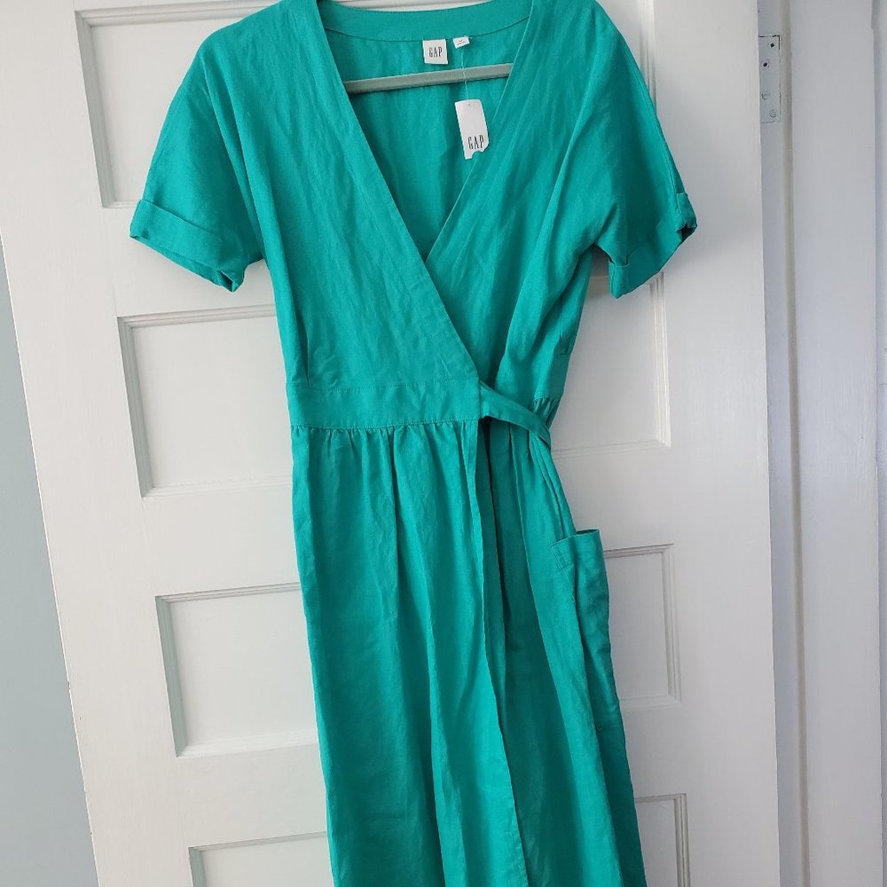 Midi Wrap Dress in Teal